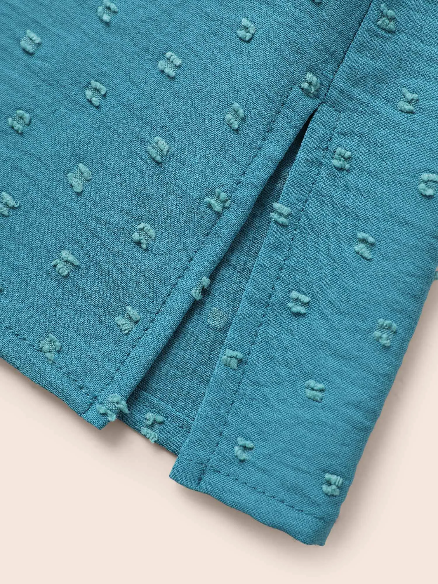 Texture Round Neck Pleated Lantern Sleeve Blouse sold by Bloomchic product image thumbnail 5