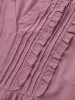 Solid Notched Ruffles Pleated Blouse sold by Bloomchic