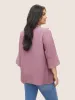Solid Notched Ruffles Pleated Blouse sold by Bloomchic