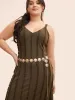 Textured Metal Detail Chain Belt sold by Bloomchic