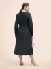 Stretch Woven Button Pleated Midi Dress sold by Bloomchic
