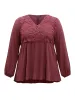 Solid Crochet Lace Button Detail Blouse sold by Bloomchic