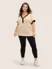 V Neck Contrast Button Detail Knit T-shirt sold by Bloomchic