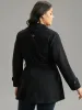 PU Leather Patchwork Lapel Collar Double Breasted Belted Coat sold by Bloomchic