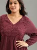 Solid Crochet Lace Button Detail Blouse sold by Bloomchic