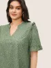 Polka Dot V Neck Ruffle Trim Blouse sold by Bloomchic