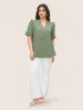 Polka Dot V Neck Ruffle Trim Blouse sold by Bloomchic