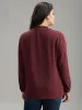 Stand Collar Solid Gathered Frill Trim Blouse sold by Bloomchic