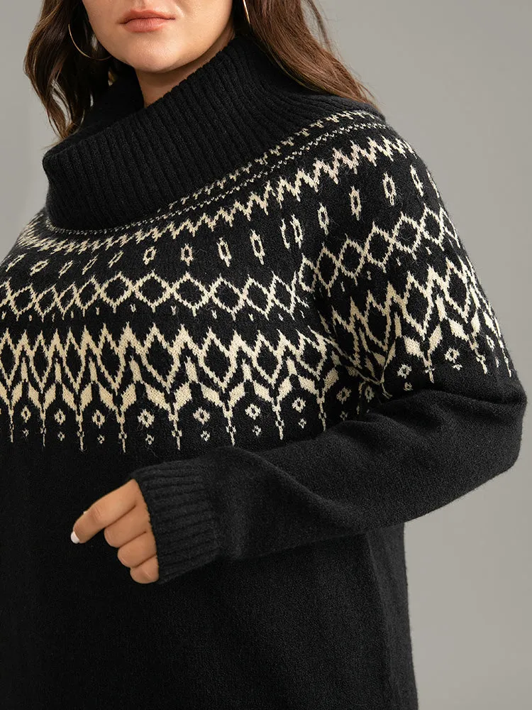 Bandana Print Turtle Neck Elastic Cuffs Pullover sold by Bloomchic product image thumbnail 5