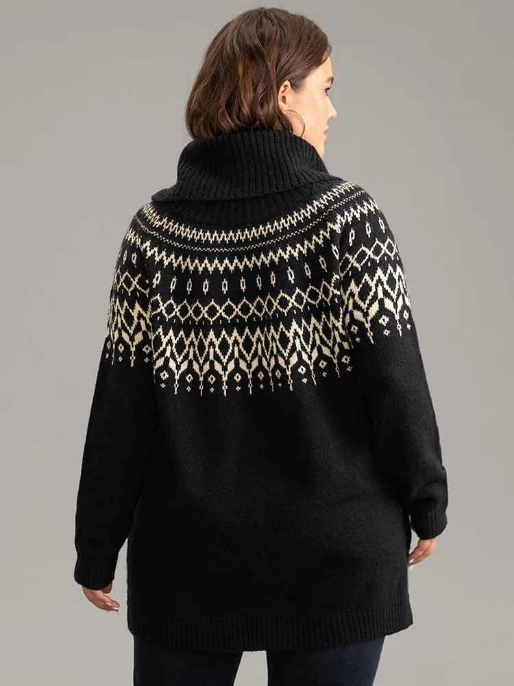 Bandana Print Turtle Neck Elastic Cuffs Pullover sold by Bloomchic product image thumbnail 2