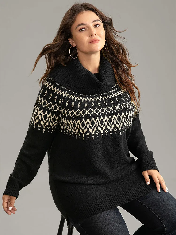 Bandana Print Turtle Neck Elastic Cuffs Pullover sold by Bloomchic product image thumbnail 3