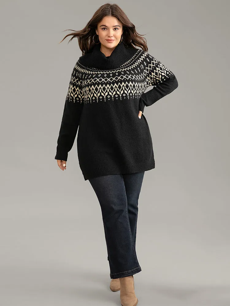 Bandana Print Turtle Neck Elastic Cuffs Pullover sold by Bloomchic product image thumbnail 4