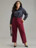 Plain Elastic Waist Pocket Mid Rise Pants sold by Bloomchic