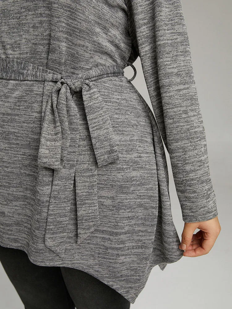 Solid Heather Belted Hanky Hem T-shirt sold by Bloomchic product image thumbnail 5