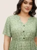 Ditsy Floral Notched Button Detail Blouse sold by Bloomchic