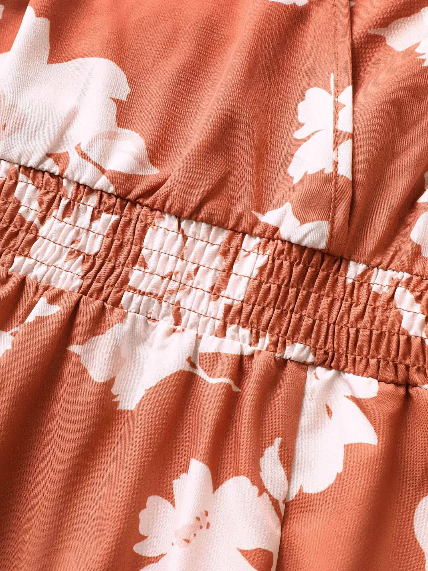 Floral Print Wrap Shirred Split Front Dress sold by Bloomchic product image thumbnail 5