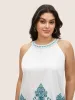 Boho Print Round Neck Cut Out Tank Top sold by Bloomchic