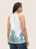 Boho Print Round Neck Cut Out Tank Top sold by Bloomchic
