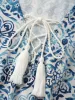 Boho Print Tassels Trim Flutter Sleeve Dress sold by Bloomchic