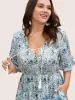 Boho Print Tassels Trim Flutter Sleeve Dress sold by Bloomchic
