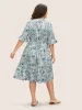 Boho Print Tassels Trim Flutter Sleeve Dress sold by Bloomchic