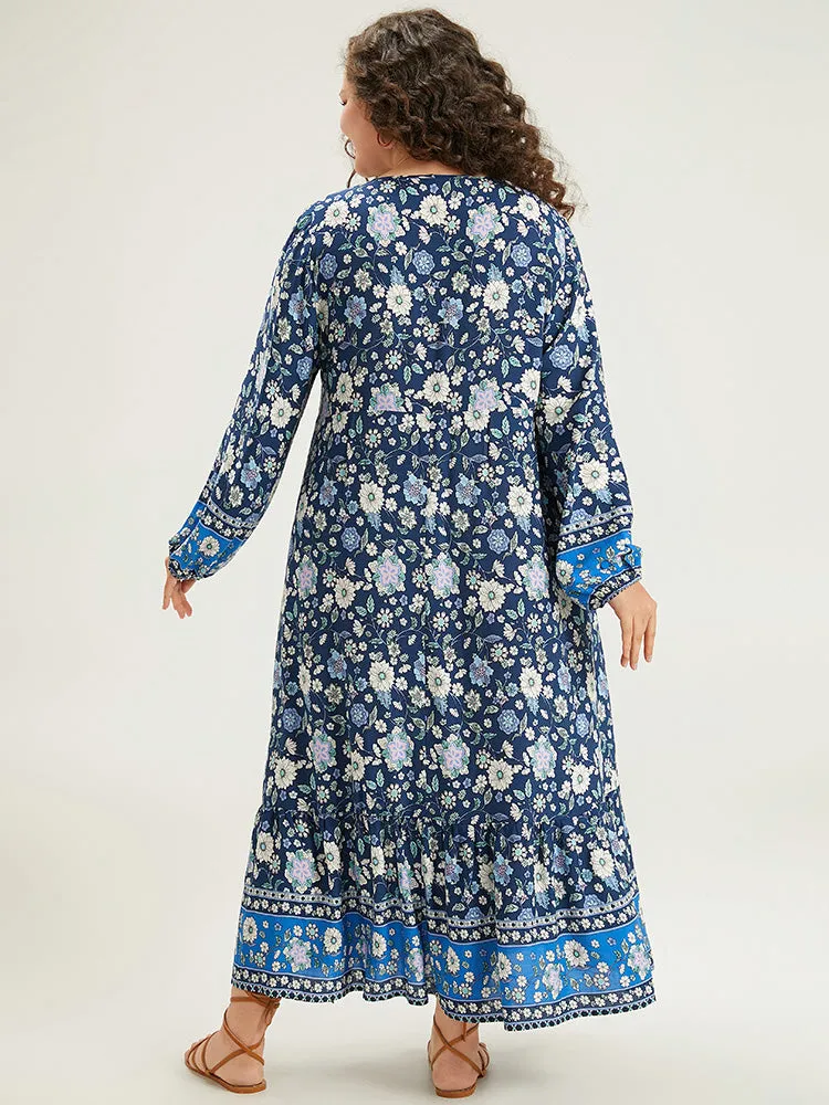 Floral Print Pocket Knot Neck Dress sold by Bloomchic product image thumbnail 3