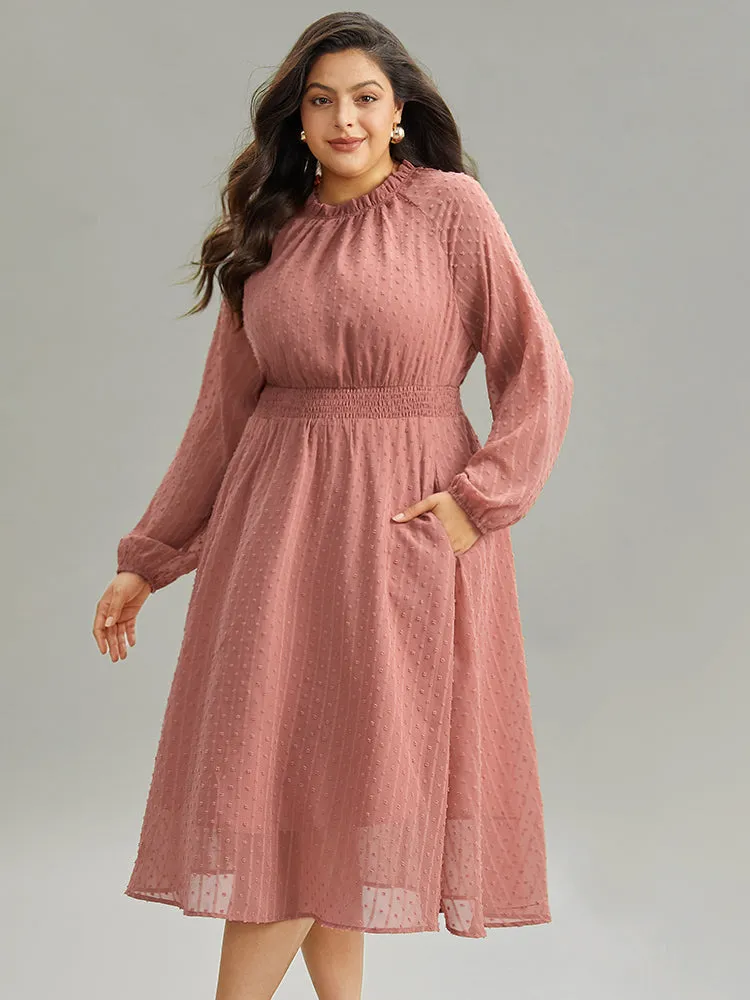 Polka Dot Shirred Mock Neck Dress sold by Bloomchic product image thumbnail 2