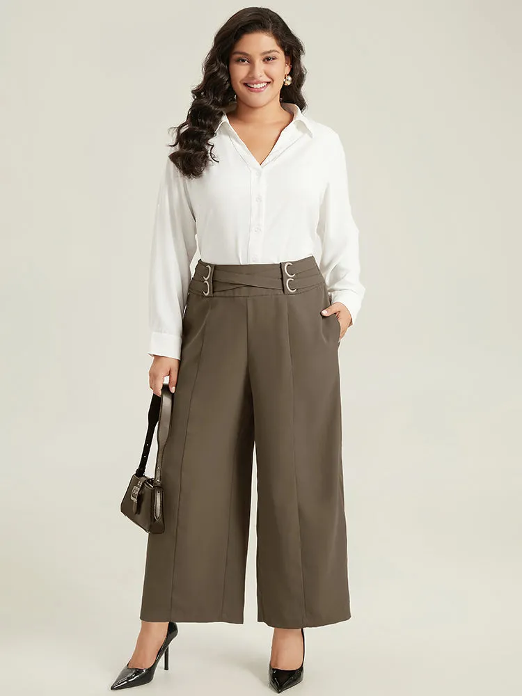 Anti-Wrinkle High Rise Control Metal Detail Pants sold by Bloomchic product image thumbnail 3