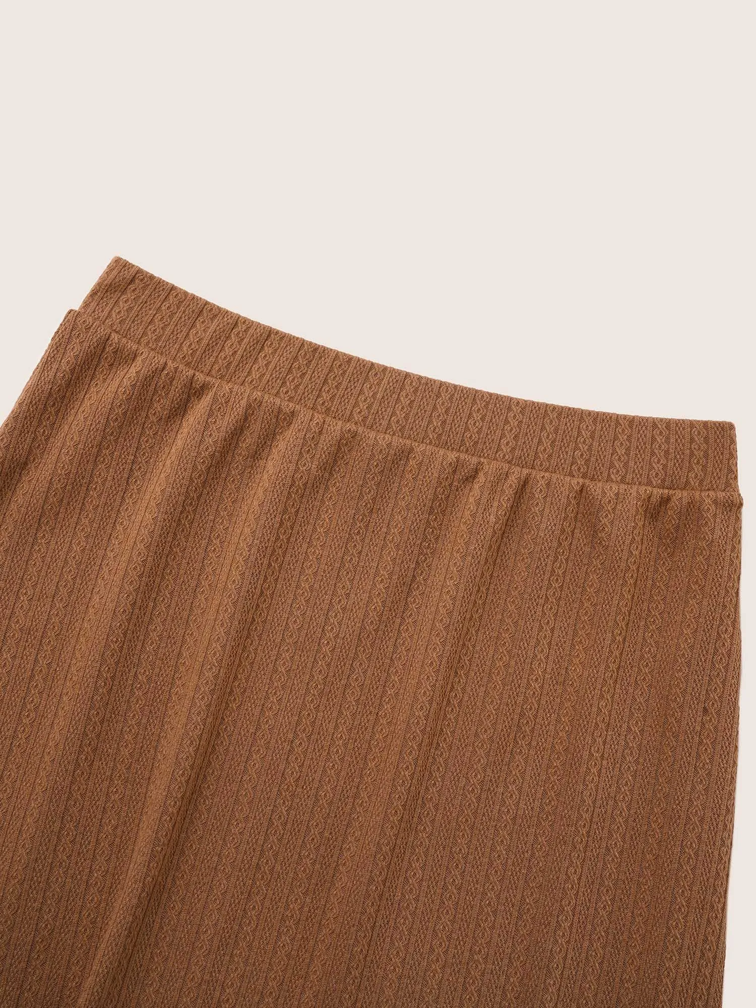 A Line Elastic Waist Knit Jacquard Skirt sold by Bloomchic product image thumbnail 5