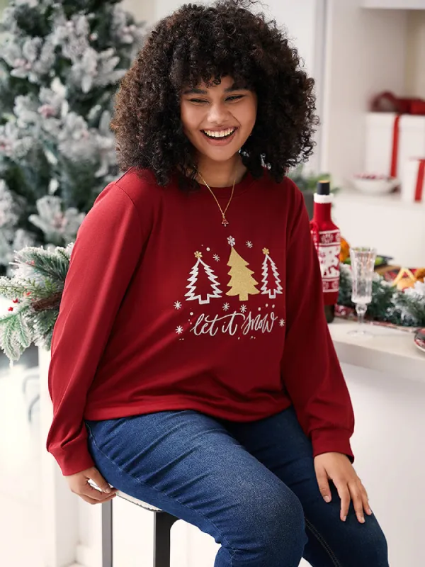 Christmas Trees Round Neck Sweatshirt sold by Bloomchic