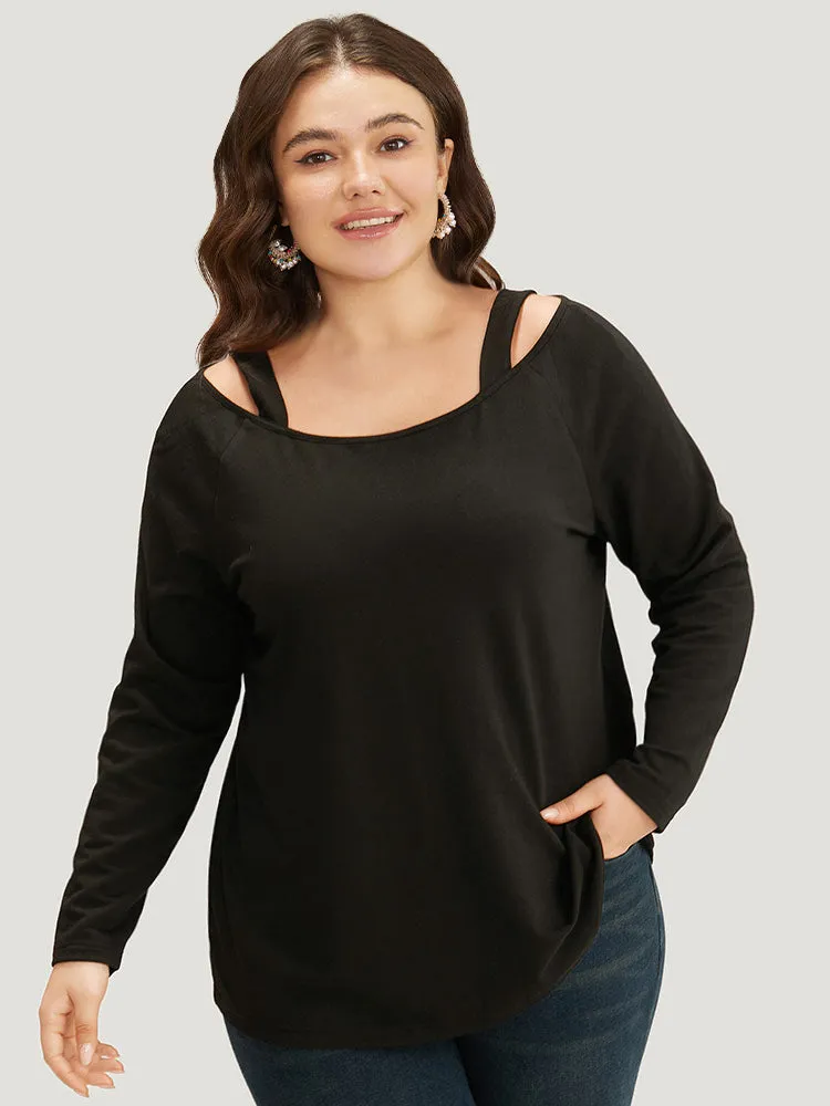 Supersoft Essentials Solid Cold Shoulder Sweatshirt sold by Bloomchic product image thumbnail 4