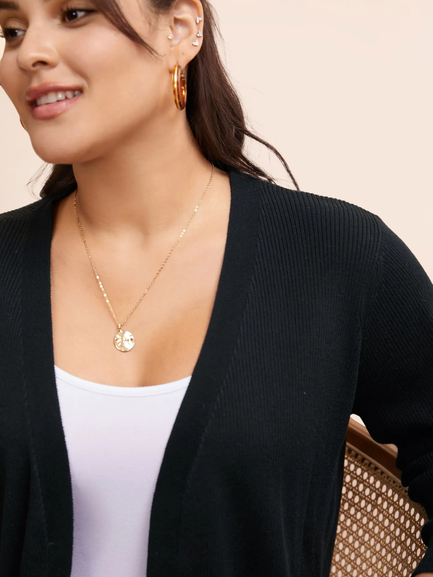 Supersoft Essentials Solid Texture Cardigan sold by Bloomchic product image thumbnail 4