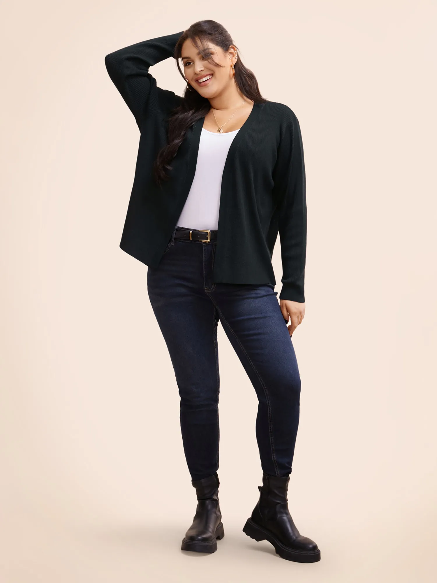 Supersoft Essentials Solid Texture Cardigan sold by Bloomchic product image thumbnail 3