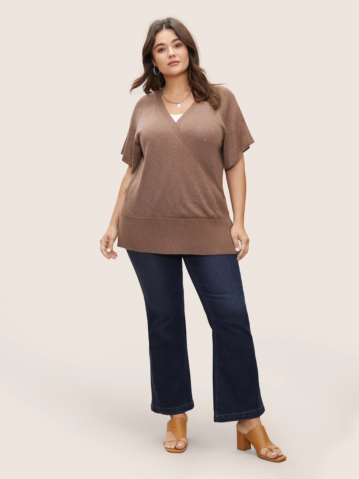 Supersoft Essentials Wrap Split Hem Pullover sold by Bloomchic product image thumbnail 3