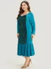 Halloween Sequin Patchwork Mermaid Hem Dress sold by Bloomchic