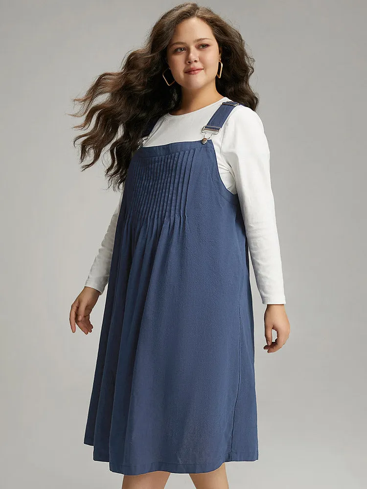 Plain Plicated Detail Adjustable Straps Dress sold by Bloomchic product image thumbnail 3