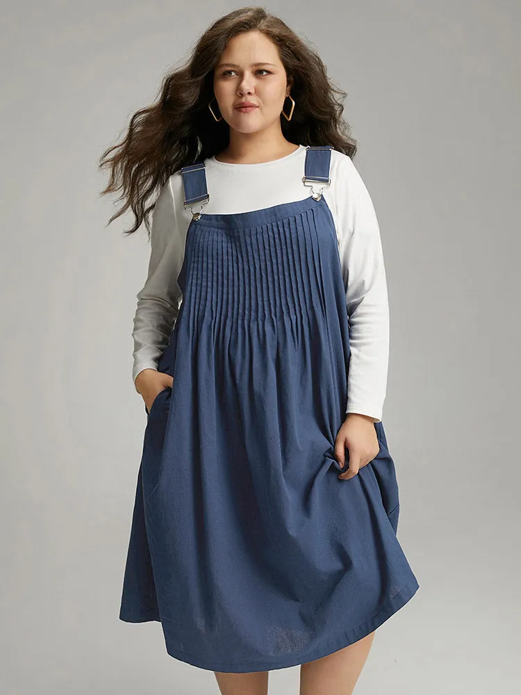 Plain Plicated Detail Adjustable Straps Dress sold by Bloomchic product image thumbnail 4