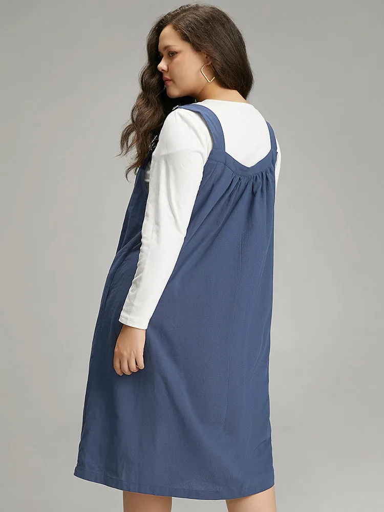 Plain Plicated Detail Adjustable Straps Dress sold by Bloomchic product image thumbnail 5