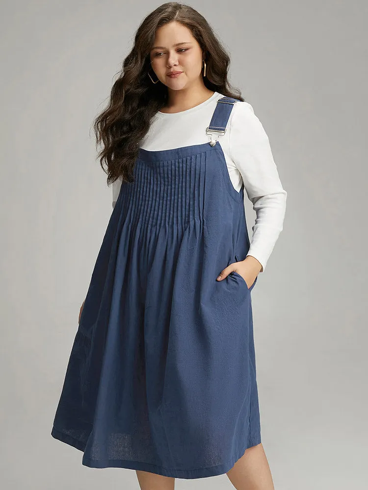 Plain Plicated Detail Adjustable Straps Dress sold by Bloomchic product image thumbnail 2