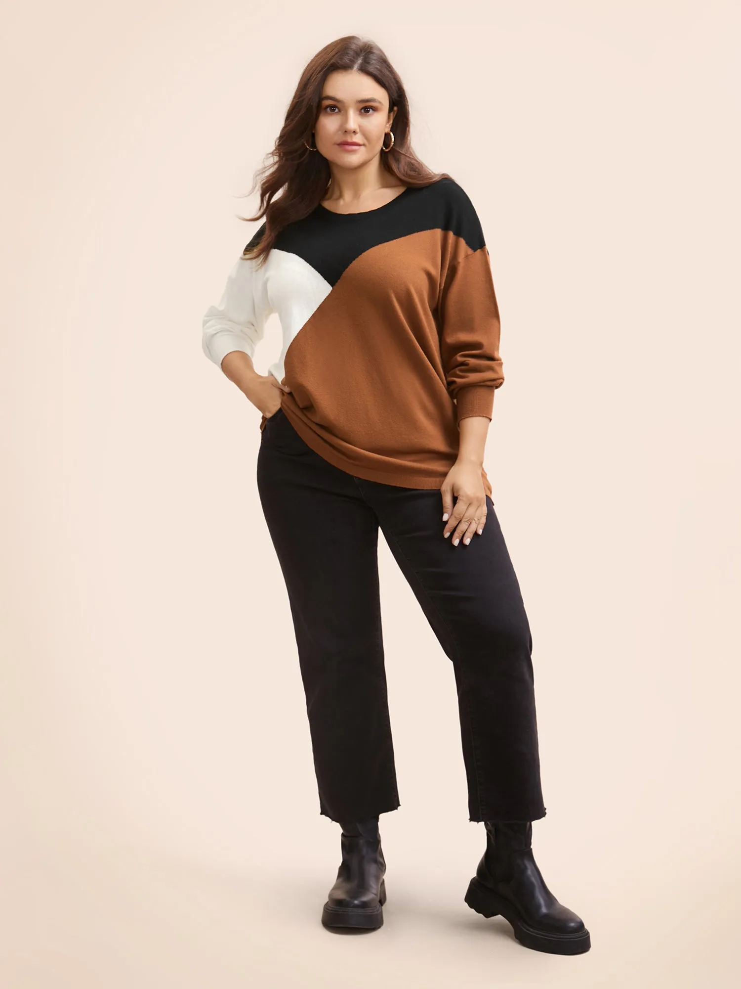 Supersoft Essentials Colorblock Contrast Pullover sold by Bloomchic product image thumbnail 5