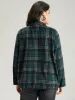 Plaid Lapel Collar Pocket Zipper Fly Jacket sold by Bloomchic