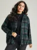 Plaid Lapel Collar Pocket Zipper Fly Jacket sold by Bloomchic