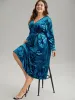Velvet Silhouette Floral Print Belted Wrap Dress sold by Bloomchic