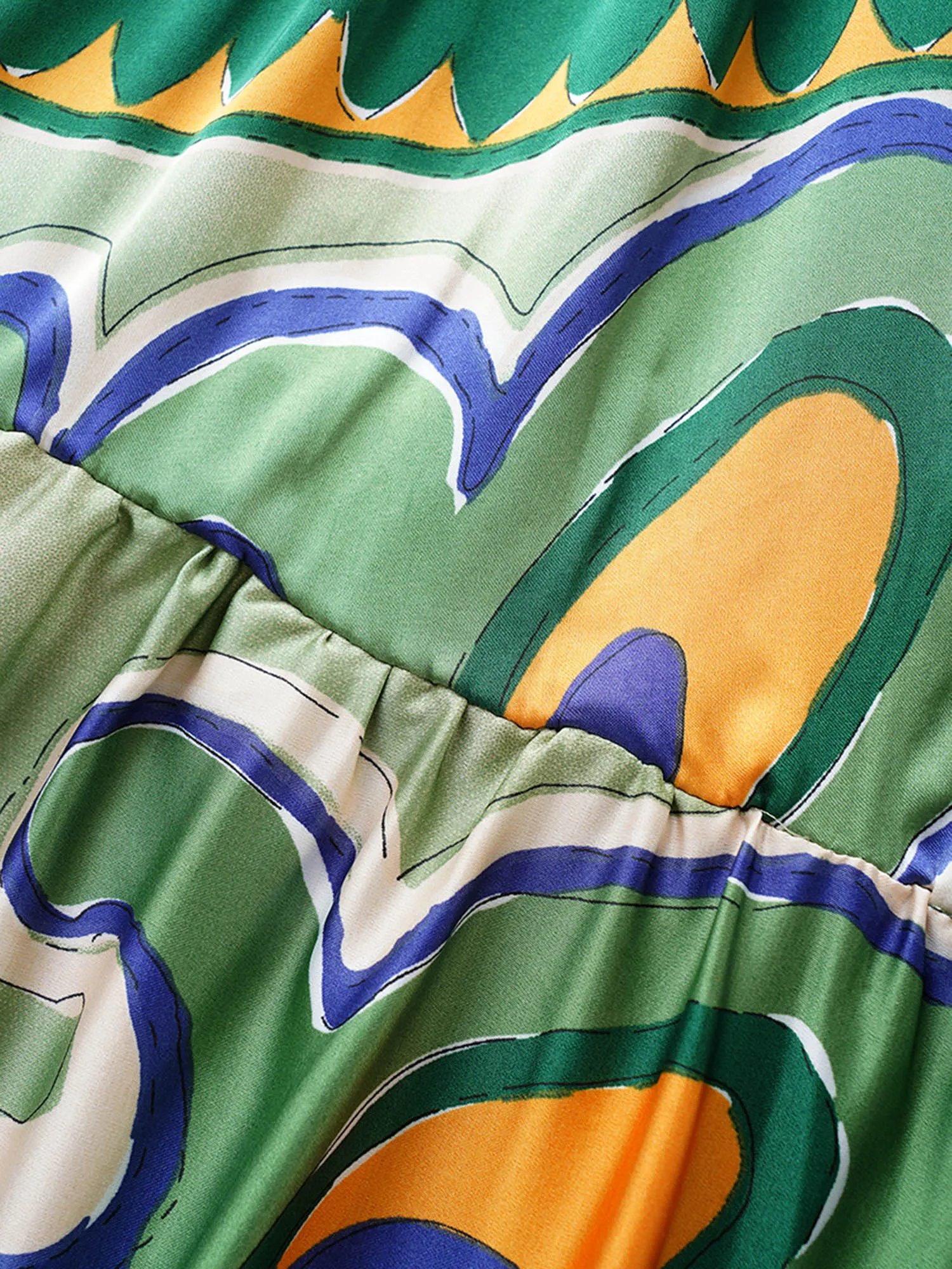 Abstract Print Gathered Overlapping Belted Dress sold by Bloomchic product image thumbnail 5