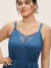 Eyelet Lace Elastic Waist Cami Sleep Jumpsuit sold by Bloomchic