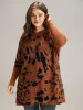 Leopard Batwing Sleeve Split Hem Pullover sold by Bloomchic