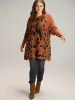 Leopard Batwing Sleeve Split Hem Pullover sold by Bloomchic
