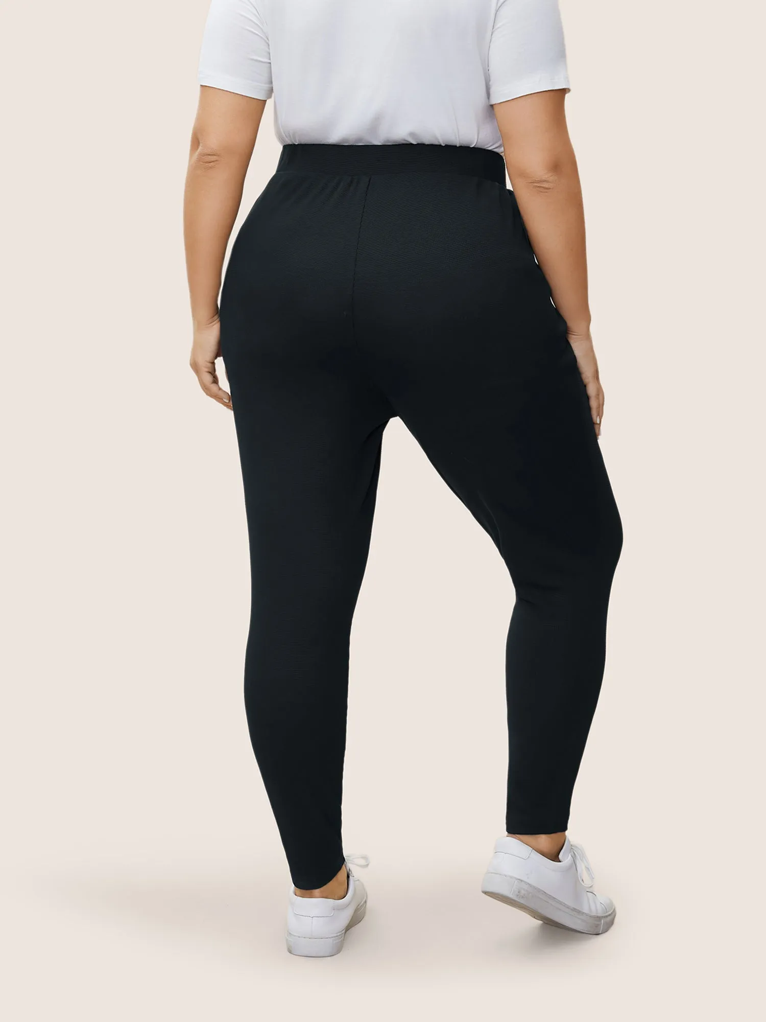 Solid Mid Rise Gathered Elastic Waist Pants sold by Bloomchic product image thumbnail 2