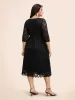 Round Neck Crochet Lace Mesh Midi Dress sold by Bloomchic