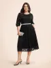 Round Neck Crochet Lace Mesh Midi Dress sold by Bloomchic